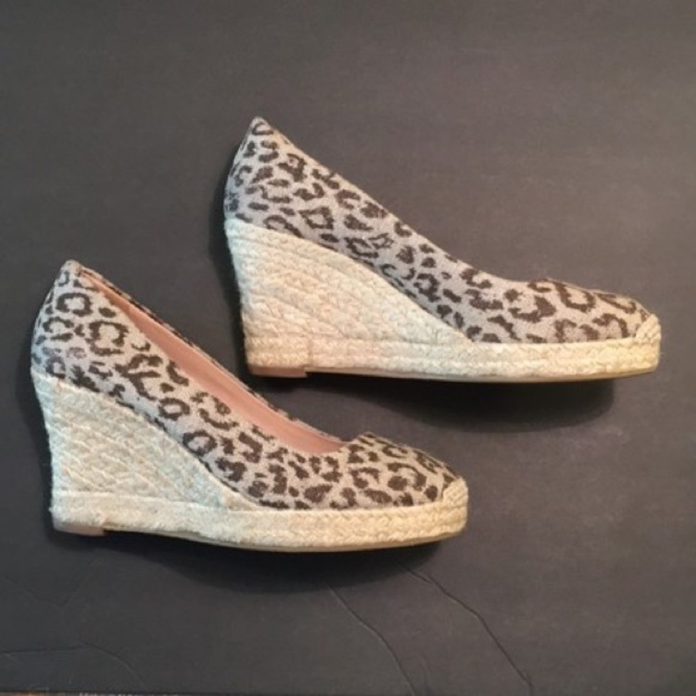 J Crew Animal Print Espadrille Printed Wedges